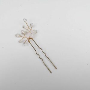 Gold Pearl Flower Hairpin
